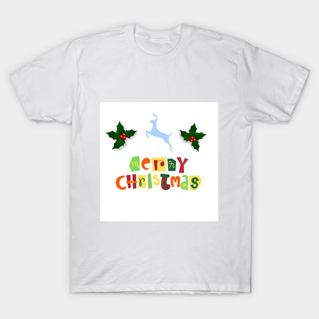 Merry Christmas Colourful T-Shirt by Jesscreative